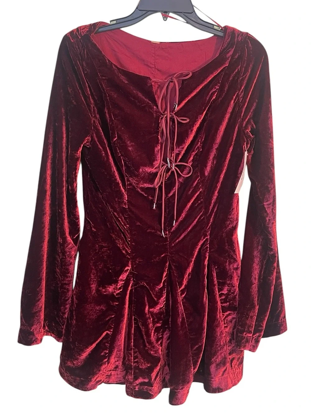 NWT- Free People Linney velvet mini dress. Size small? See measurements below. - Picture 6 of 12